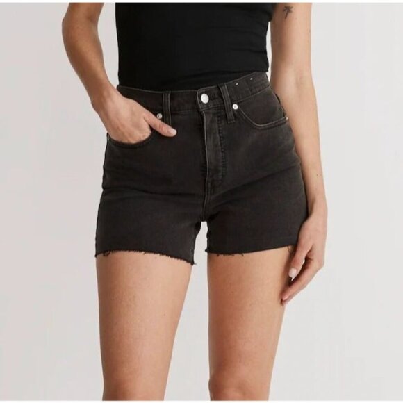 Madewell Black High Rise Demin Shorts Womens Size 27 - Picture 1 of 10